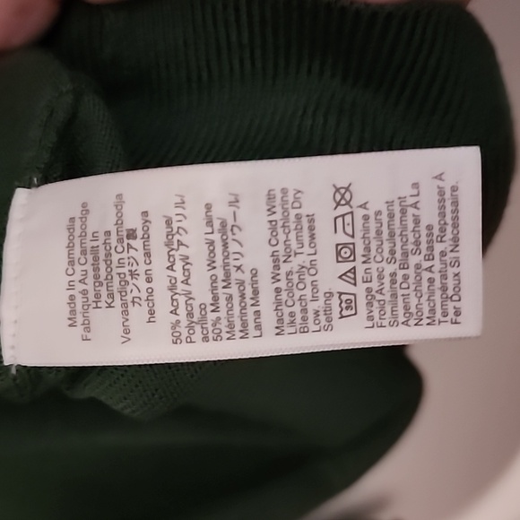 NWT J. Crew Green Quarter Zip Merino Wool + Acrylic Sweater Beautiful Great Gift - Picture 5 of 5